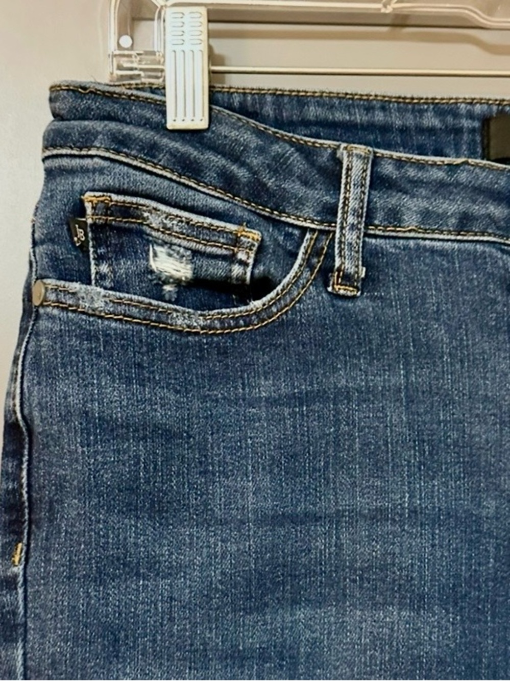 Judy Blue Slim Boot Distressed Mid Rise Stretch Blue Jeans Medium Wash Sz 11/30 - Picture 4 of 11
